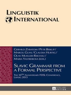 cover image of Slavic Grammar from a Formal Perspective
